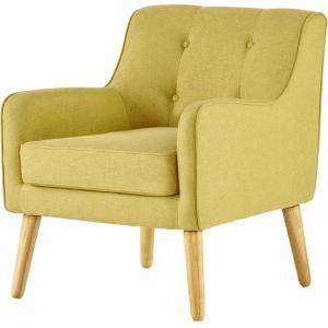 Christopher Knight Home Felicity Mid-Century Modern Fabric Upholstered Accent Chair, Wooden Living Room Club Chair, Bedroom Comfy Reading Chair, Navy Blue(Wasabi)