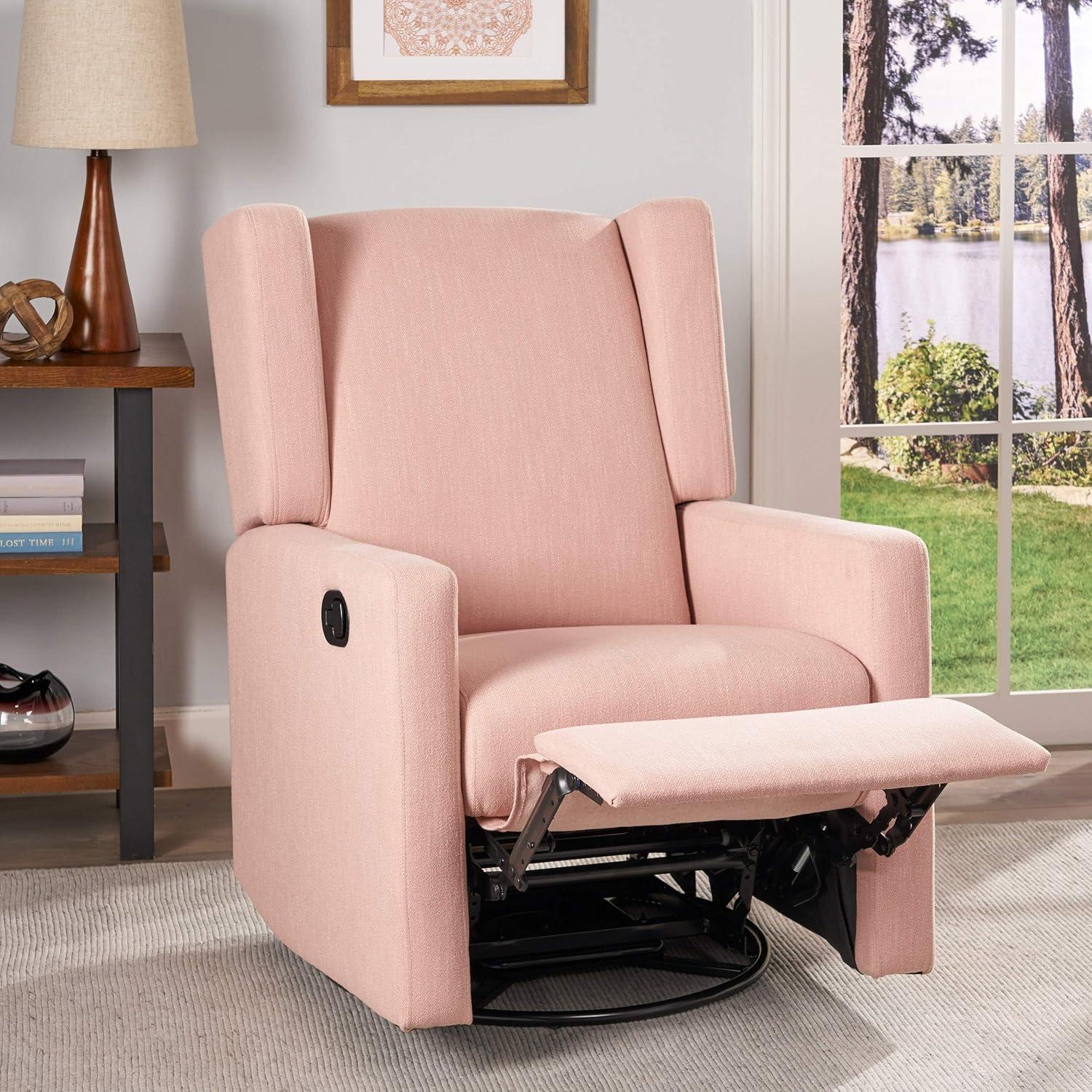 image:imageChristopher Knight Home Patricia Upholstered Swivel Recliner Blush BlackBlush Black