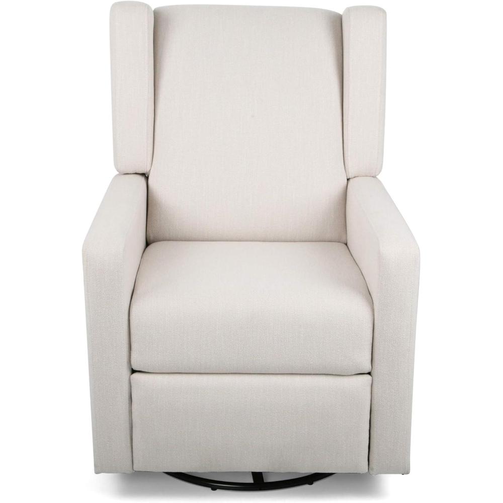 image:imageChristopher Knight Home Patricia Upholstered Swivel Recliner Blush BlackBeige Black