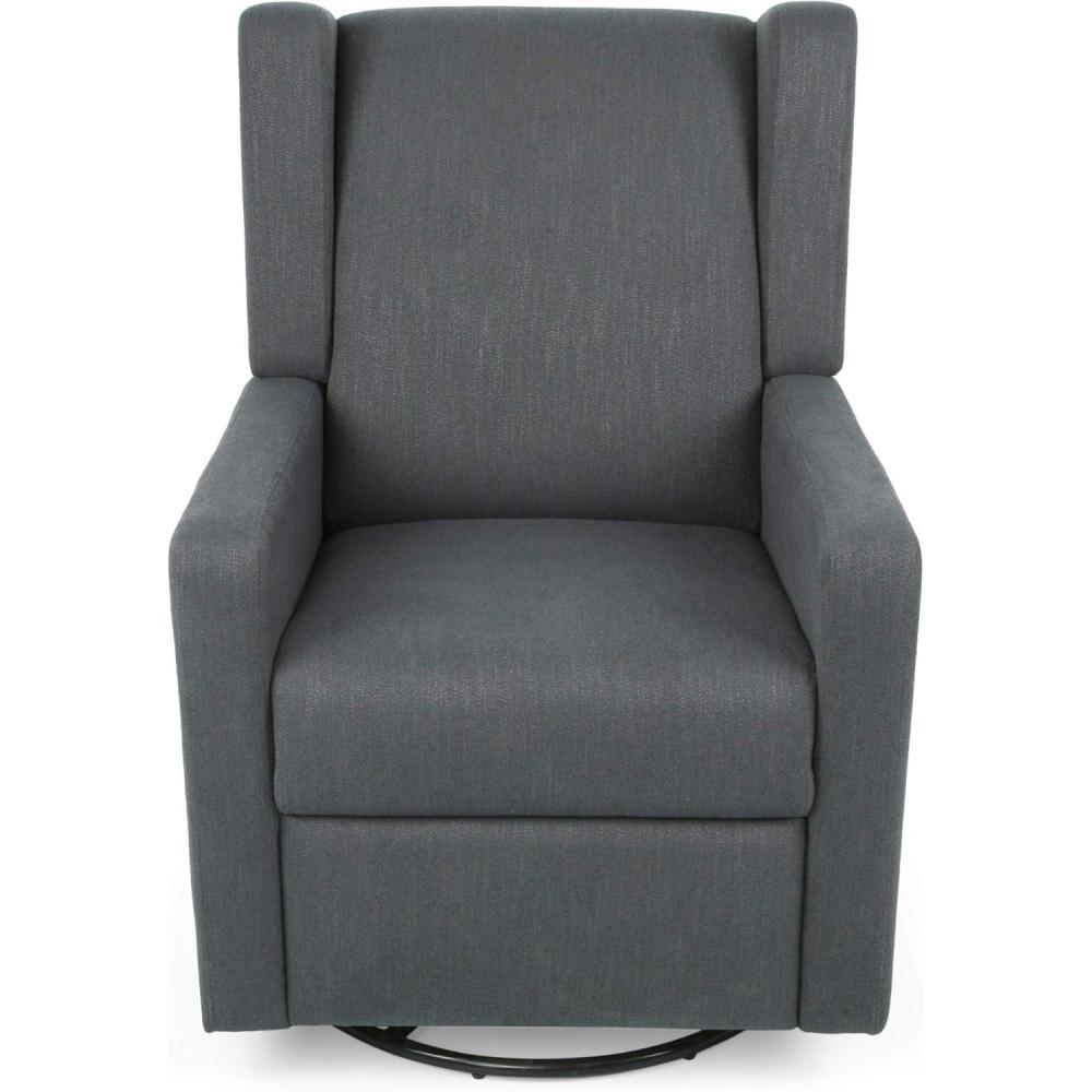 image:imageChristopher Knight Home Patricia Upholstered Swivel Recliner Blush BlackCharcoal Black