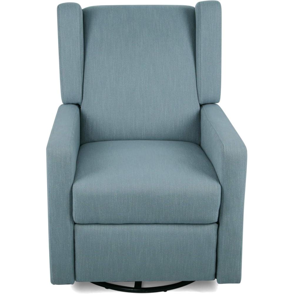 image:imageChristopher Knight Home Patricia Upholstered Swivel Recliner Blush BlackDusty Blue  Black