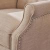 CHRISTOPHER KNIGHT HOME GDF Studio Elizabeth Tufted Fabric Recliner, Vintage Reclining Reading Armchair, Light Beige(Geometric)