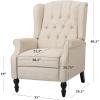 CHRISTOPHER KNIGHT HOME GDF Studio Elizabeth Tufted Fabric Recliner, Vintage Reclining Reading Armchair, Light Beige(Geometric)
