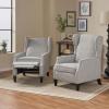 Christopher Knight Home Ellyn Fabric Recliner (Set of 2), Light Gray Tweed, Dark Brown(Light Gray Tweed  Dark Brown)
