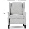 Christopher Knight Home Ellyn Fabric Recliner (Set of 2), Light Gray Tweed, Dark Brown(Light Gray Tweed  Dark Brown)