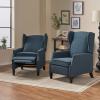 Christopher Knight Home Ellyn Fabric Recliner (Set of 2), Light Gray Tweed, Dark Brown(Navy Blue  Dark Brown)