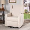 Christopher Knight Home Patricia Upholstered Swivel Recliner, Blush, Black(Beige  Black)