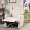 Christopher Knight Home Patricia Upholstered Swivel Recliner, Blush, Black(Beige  Black)