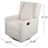 Christopher Knight Home Patricia Upholstered Swivel Recliner, Blush, Black(Beige  Black)
