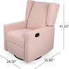 Christopher Knight Home Patricia Upholstered Swivel Recliner, Blush, Black(Blush  Black)