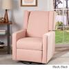 Christopher Knight Home Patricia Upholstered Swivel Recliner, Blush, Black(Blush  Black)