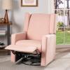 Christopher Knight Home Patricia Upholstered Swivel Recliner, Blush, Black(Blush  Black)