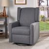 Christopher Knight Home Patricia Upholstered Swivel Recliner, Blush, Black(Charcoal  Black)