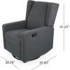 Christopher Knight Home Patricia Upholstered Swivel Recliner, Blush, Black(Charcoal  Black)