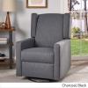 Christopher Knight Home Patricia Upholstered Swivel Recliner, Blush, Black(Charcoal  Black)
