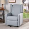 Christopher Knight Home Patricia Upholstered Swivel Recliner, Blush, Black(Dusty Blue  Black)