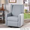 Christopher Knight Home Patricia Upholstered Swivel Recliner, Blush, Black(Dusty Blue  Black)