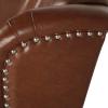 Randy Contemporary Tufted Recliner, Cognac Brown and Dark Brown