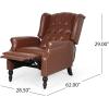 Randy Contemporary Tufted Recliner, Cognac Brown and Dark Brown