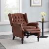 Randy Contemporary Tufted Recliner, Cognac Brown and Dark Brown