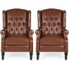 Christopher Knight Home Elaine Contemporary Tufted Recliners (Set of 2), Cognac Brown + Dark Brown