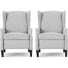 Christopher Knight Home Ellyn Fabric Recliner (Set of 2), Light Gray Tweed, Dark Brown(Light Gray Tweed  Dark Brown)