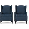 Christopher Knight Home Ellyn Fabric Recliner (Set of 2), Light Gray Tweed, Dark Brown(Navy Blue  Dark Brown)