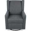 Christopher Knight Home Patricia Upholstered Swivel Recliner, Blush, Black(Charcoal  Black)