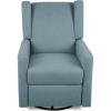 Christopher Knight Home Patricia Upholstered Swivel Recliner, Blush, Black(Dusty Blue  Black)