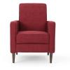 GDFStudio Mason Mid-Century Modern Button Tufted Fabric Upholstered Push-back Recliner Chair with Solid Wood Frame and Thick Padded Cushion, Red
