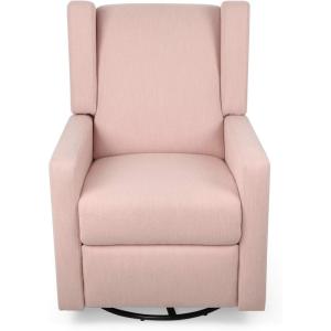 Christopher Knight Home Patricia Upholstered Swivel Recliner, Blush, Black(Blush  Black)
