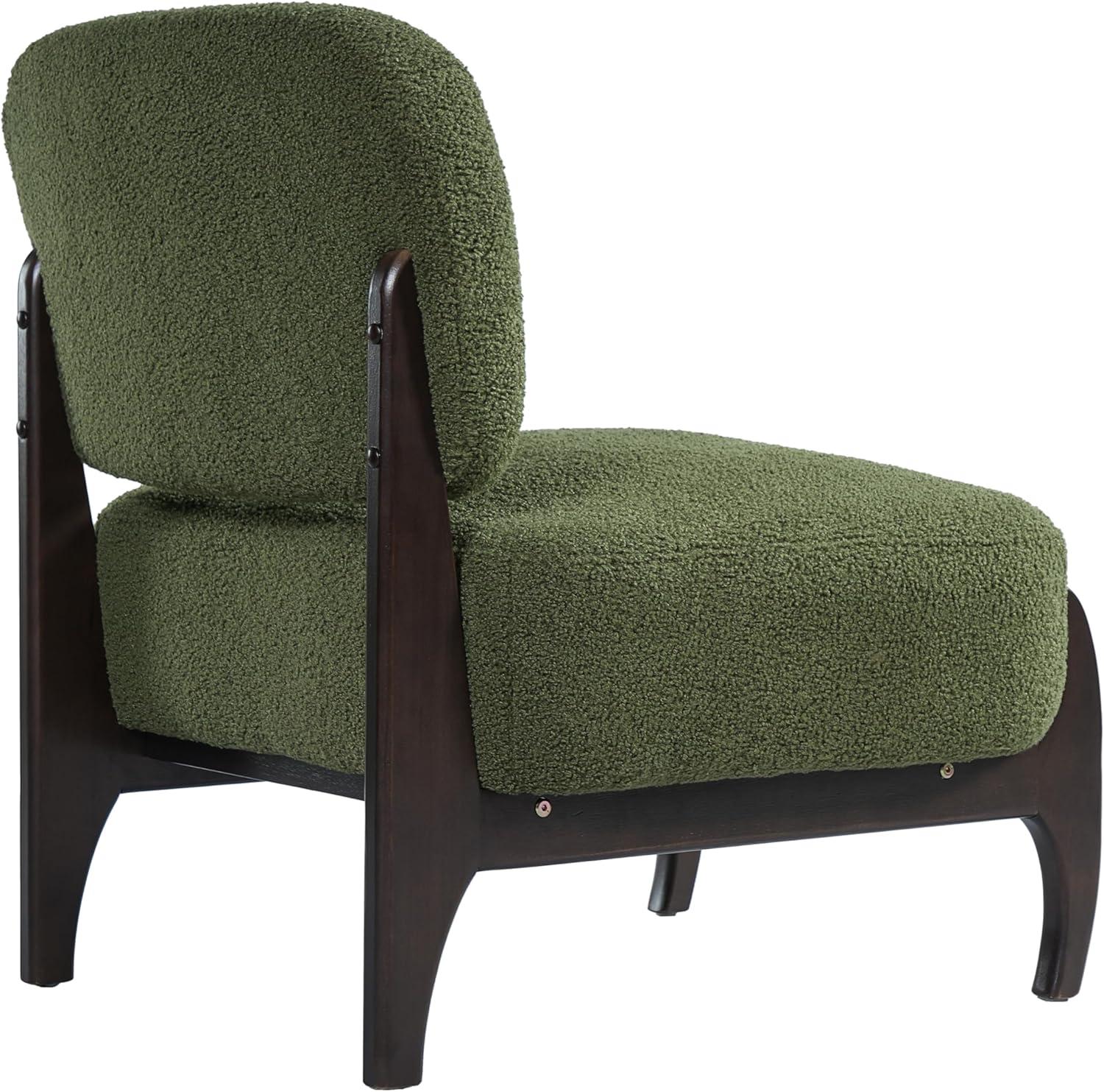 image:imageChristopher Knight Home Faron Modern Boucle Upholstered Accent Chair Set of 2 Wooden Armless Club Chair for Living Room Bedroom Comfy Reading Chair Set BeigeOlive Green