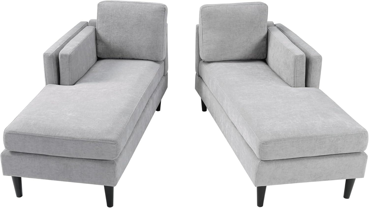 image:imageChristopher Knight Home Homal Modern Oversized Sleeper Sofa Bed for Living Room Chenille Upholstered Chaise Lounge Sofa with Wooden Frame Comfy Chaise Lounge Chair Indoor BlackGrey