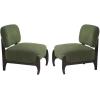 Christopher Knight Home Faron Modern Boucle Upholstered Accent Chair Set of 2, Wooden Armless Club Chair for Living Room, Bedroom Comfy Reading Chair Set, Beige(Olive Green)