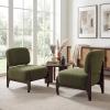 Christopher Knight Home Faron Modern Boucle Upholstered Accent Chair Set of 2, Wooden Armless Club Chair for Living Room, Bedroom Comfy Reading Chair Set, Beige(Olive Green)