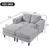 Christopher Knight Home Homal Modern Oversized Sleeper Sofa Bed for Living Room, Chenille Upholstered Chaise Lounge Sofa with Wooden Frame, Comfy Chaise Lounge Chair Indoor, Black(Grey)