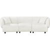 Christopher Knight Home Obito Boucle Upholstered 3-Seater Sofa, Modern Home Sofa Living Room, Wooden Large Upholstered Sofa Couch for Apartment/Home Office, Light Brown/Mocha(Light Beige)