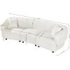 Christopher Knight Home Obito Boucle Upholstered 3-Seater Sofa, Modern Home Sofa Living Room, Wooden Large Upholstered Sofa Couch for Apartment/Home Office, Light Brown/Mocha(Light Beige)