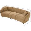 Christopher Knight Home Obito Boucle Upholstered 3-Seater Sofa, Modern Home Sofa Living Room, Wooden Large Upholstered Sofa Couch for Apartment/Home Office, Light Brown/Mocha(Light Brown/Mocha)