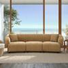 Christopher Knight Home Obito Boucle Upholstered 3-Seater Sofa, Modern Home Sofa Living Room, Wooden Large Upholstered Sofa Couch for Apartment/Home Office, Light Brown/Mocha(Light Brown/Mocha)
