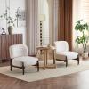 Christopher Knight Home Faron Modern Boucle Upholstered Accent Chair Set of 2, Wooden Armless Club Chair for Living Room, Bedroom Comfy Reading Chair Set, Beige(Beige)