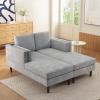 Christopher Knight Home Homal Modern Oversized Sleeper Sofa Bed for Living Room, Chenille Upholstered Chaise Lounge Sofa with Wooden Frame, Comfy Chaise Lounge Chair Indoor, Black(Grey)