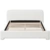 Christopher Knight Home Sheffies Full Size Upholstered Bed Frame with Headboard, Boucle Fabric Platform Bed Frame, Wood Bed Support and Slat, No Box Spring Needed, Fully Mattress Foundation, White(Full)
