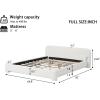 Christopher Knight Home Sheffies Full Size Upholstered Bed Frame with Headboard, Boucle Fabric Platform Bed Frame, Wood Bed Support and Slat, No Box Spring Needed, Fully Mattress Foundation, White(Full)