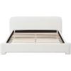 Christopher Knight Home Sheffies Full Size Upholstered Bed Frame with Headboard, Boucle Fabric Platform Bed Frame, Wood Bed Support and Slat, No Box Spring Needed, Fully Mattress Foundation, White(Queen)