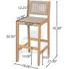 Christopher Knight Home Eileen Set of 2 Patio Barstool, Acacia Wood & Rope Outdoor Counter Stool with Footrest, Natural Wooden Barstool Chairs for Backyard Balcony Garden, Beige + Teak