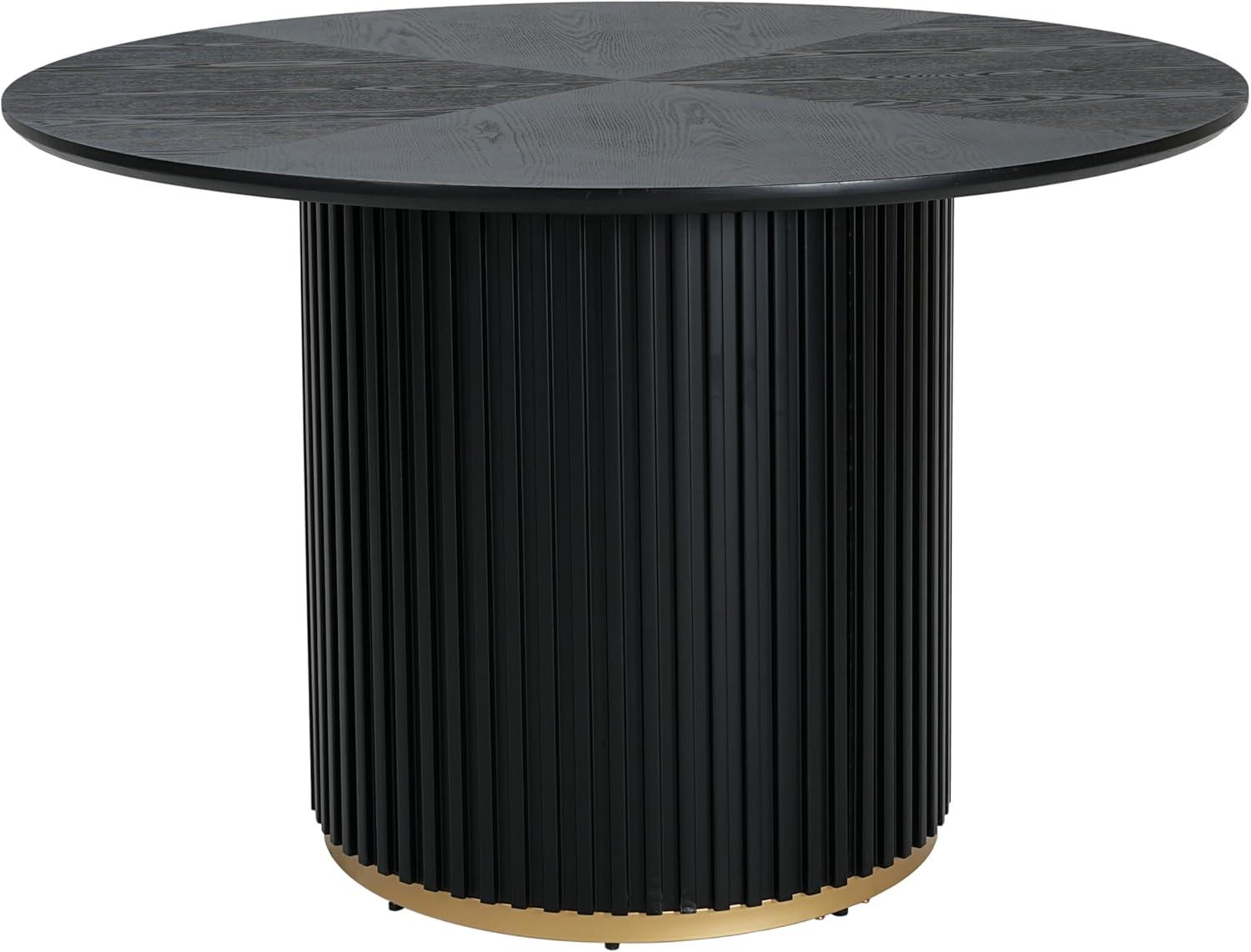 image:imageChristopher Knight Home Brasel Modern Round Dining Table Set for 4 Kitchen Table and Dining Chairs Set of 4 Solid Wood Dining Room Table Set for 4 BeigeForged BrassBlackBeigeforged Pewterblack