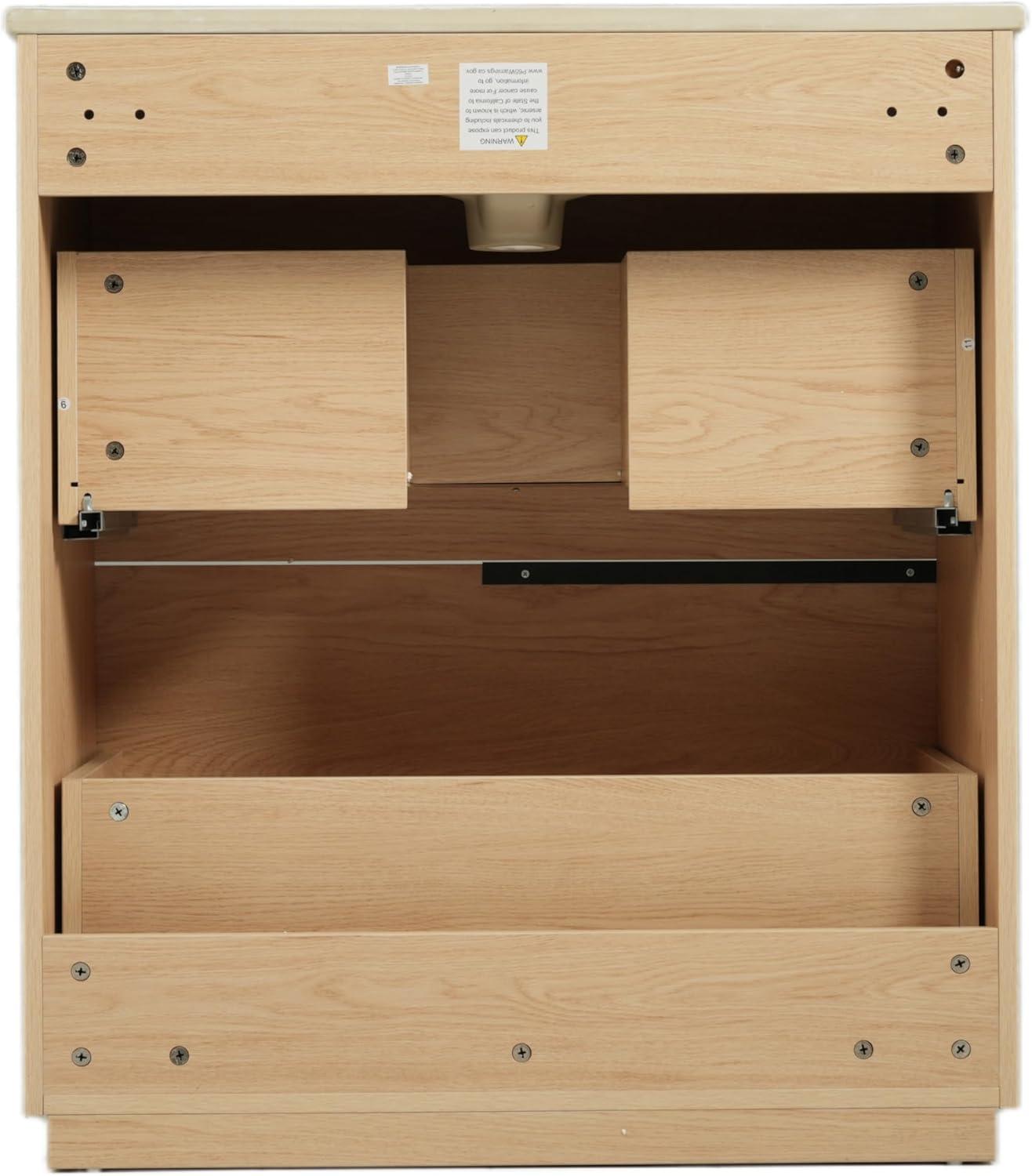 image:imageChristopher Knight Home Byron 30 Bathroom Vanity with Sink Modern Freestanding Bathroom Sink Cabinet with Drawer Undermount Vanity Sink Cabinet Bathroom Storage Cabinet with Sink Combo SetNaturalNatural