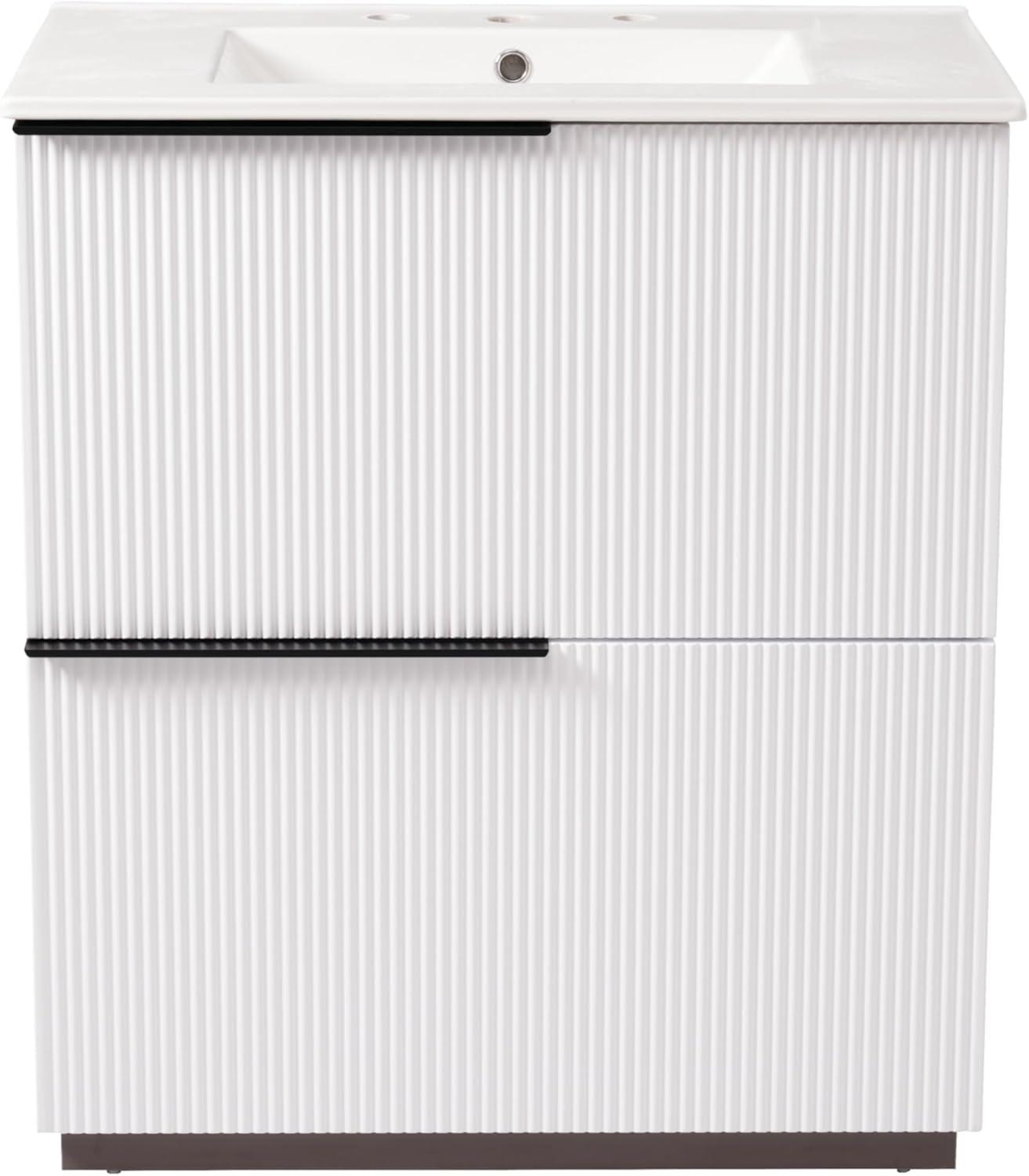 image:imageChristopher Knight Home Byron 30 Bathroom Vanity with Sink Modern Freestanding Bathroom Sink Cabinet with Drawer Undermount Vanity Sink Cabinet Bathroom Storage Cabinet with Sink Combo SetNaturalWhite