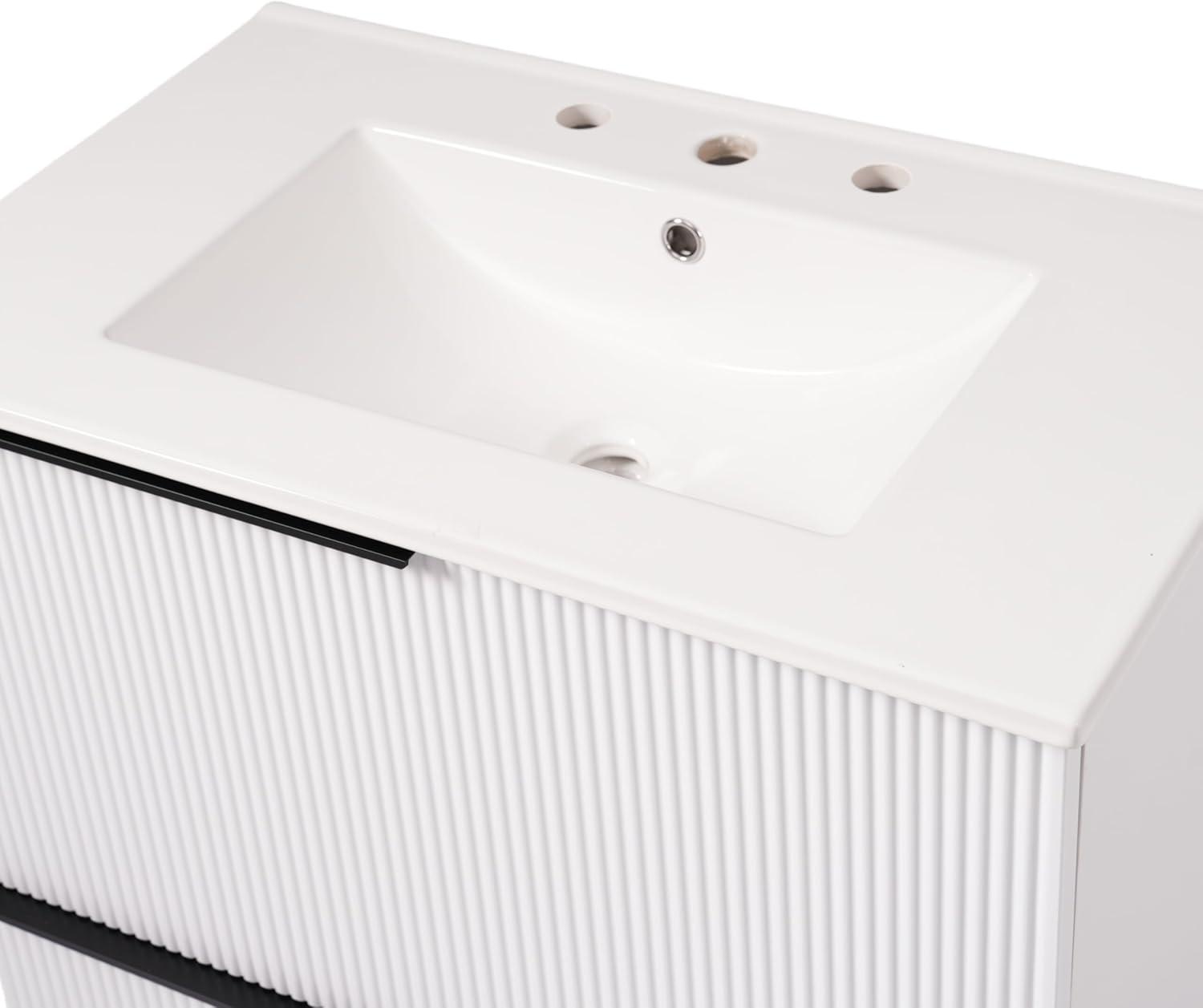 image:imageChristopher Knight Home Byron 30 Bathroom Vanity with Sink Modern Freestanding Bathroom Sink Cabinet with Drawer Undermount Vanity Sink Cabinet Bathroom Storage Cabinet with Sink Combo SetNaturalWhite